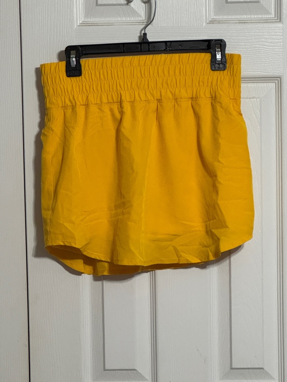 Pinspark Yellow Elastic-Waist Women Skort